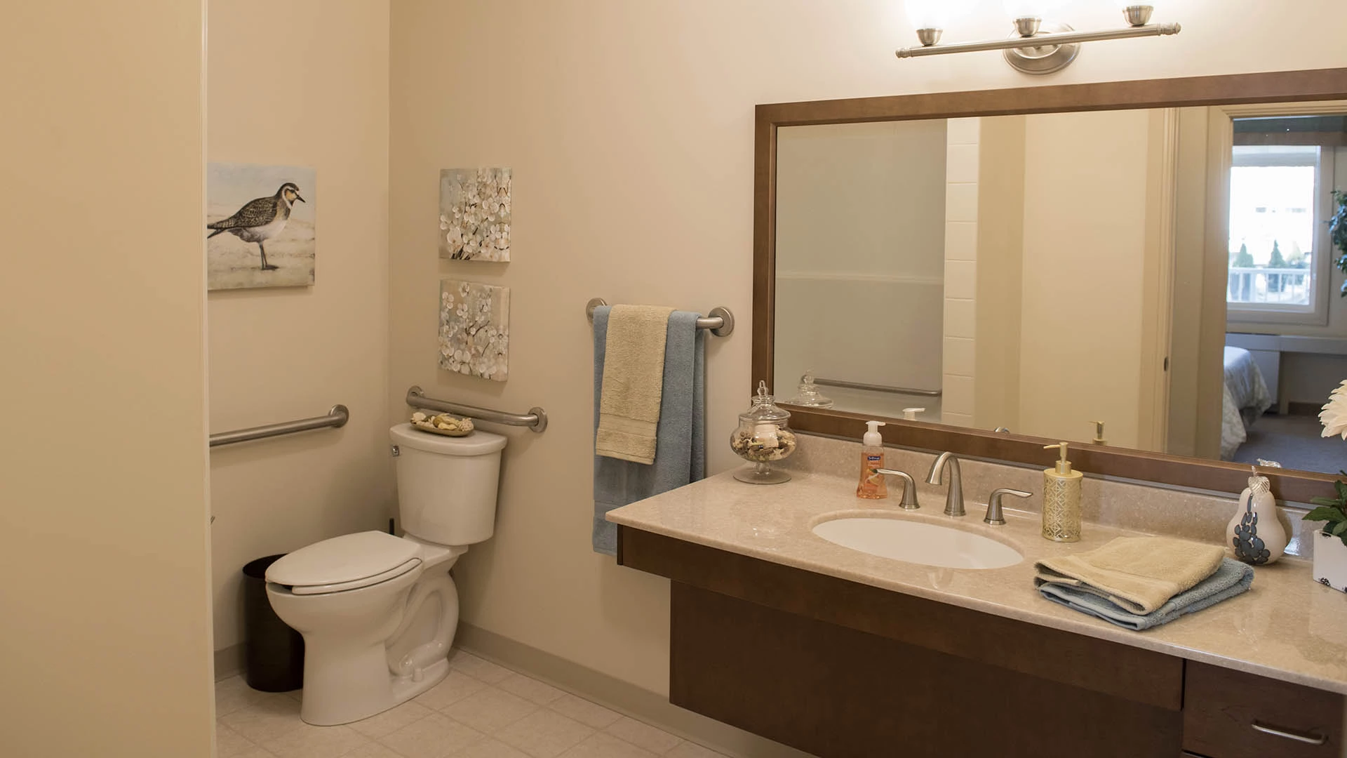 Bathroom in senior apartments at MacTaggart Place