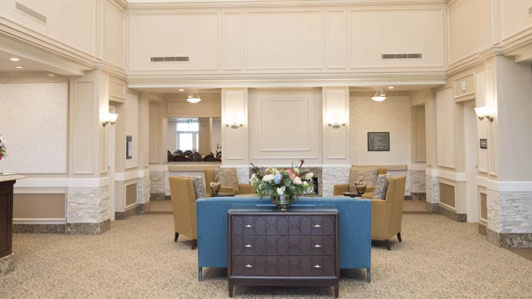 Sitting area in foyer of MacTaggart Place senior housing